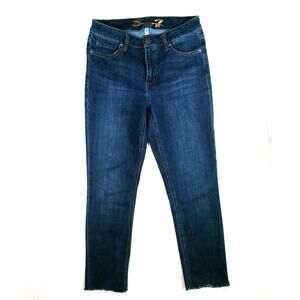 Seven7 High rise slim straight size 6 womens dark wash denim jeans